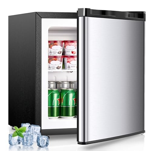 FOHERE 1.1 Cu.ft Stainless Steel Mini Freezer