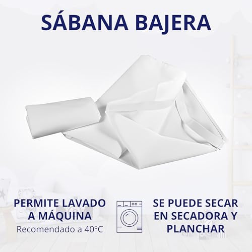 Miniatura 3 de Infanity - Sábana Bajera Para Cuna Apilable De Guardería - Sábana 100 Algodón Blanco - 132cm X 53cm