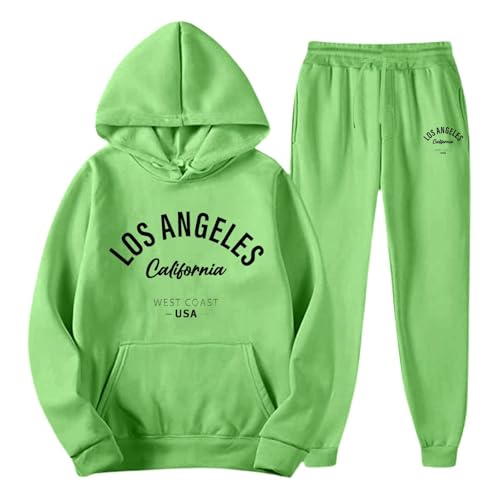 Survêtement à capuche homme ensemble style urbain décontracté vert taille S