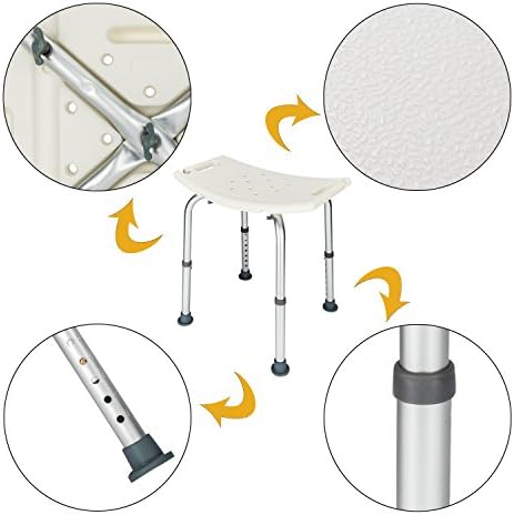 Bonnlo 450 LBS Bath Chair,Stool Transfer Bench Seat Shower Chair ,Adjustable 7 Height No-Slip SPA Bathroom,Medical Safety Bench.Aluminum Alloy Non-Slip Tool-free Portable Removable