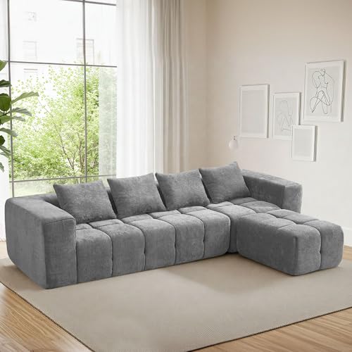 119" Oversized Cloud Boneless Couches for Living Room, Modern Tufted