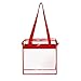 BAGAIL Clear Bags 12x6x12 Stadium Approved Clear Tote Bag with Zipper Closure Crossbody Shoulder Bag with Adjustable Strap(Red)
