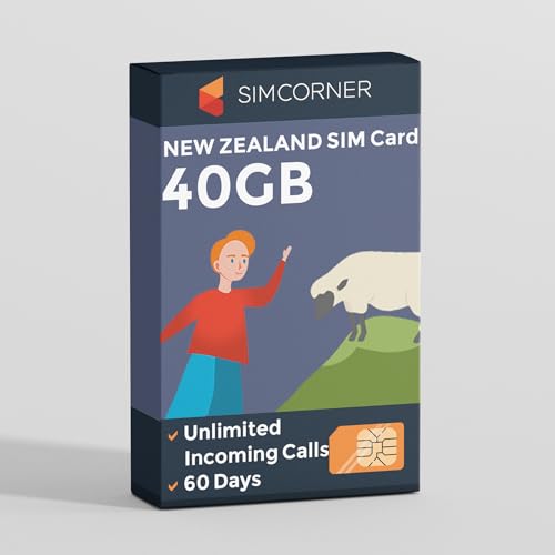 Tarjeta SIM de Viaje de Nueva Zelanda (40 GB, 60 días) – Tarjeta SIM de Datos Vodafone con...