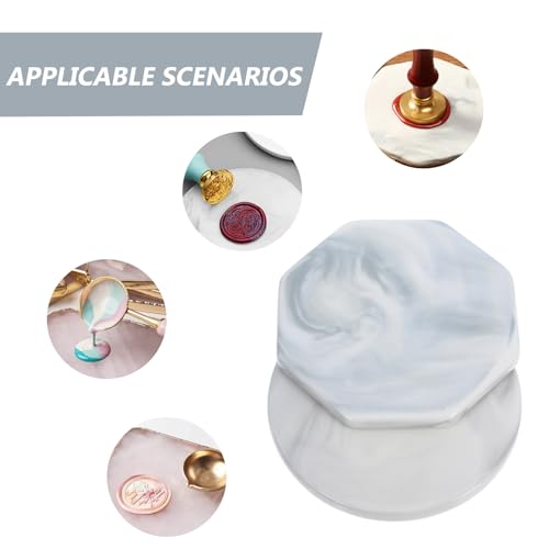 Dessous de verre en marbre gris et support de sceau de cire - 5