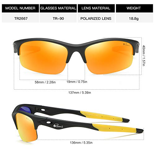 Bevi Polarized Sports Sunglasses TR90 Frame UV Protection for Men and Women Cycling Baseball Running Golf2
