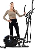 Hop-Sport HS-2050C Ellipsen Crosstrainer für Zuhause mit LCD-Display und Pulsmessung – sehr leiser Ellipsentrainer mit Magnet-Bremssystem und ergonomischen Handgriffen blau