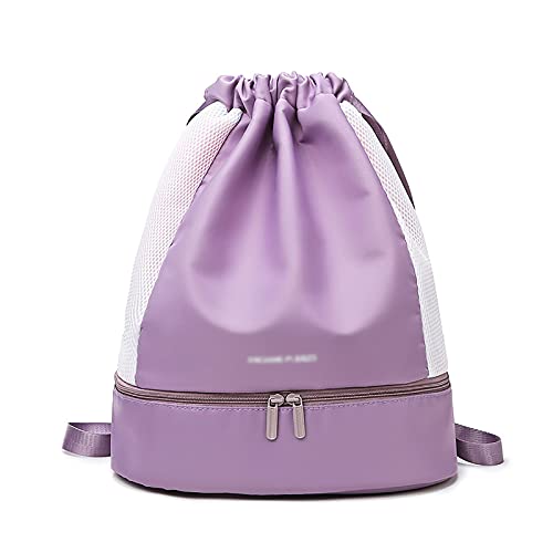 Sac à dos rangement violet étanche femme pour piscine avec compartiment chaussures