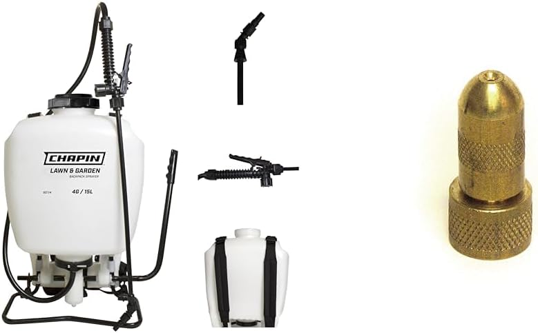 Chapin 60114 4 Gallon Backpack Sprayer with 3 Stage Filtration System Pump & Adjustable Spray Tip Brass Nozzle