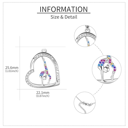 Volleyball/Pickleball/Tennis/Softball/Gymnastics/Cheer/Soccer Necklace Sterling Silver Sport/Gymnastics/Cheer Jewelry Gifts for Sport Gymnast Dancer Lover 5