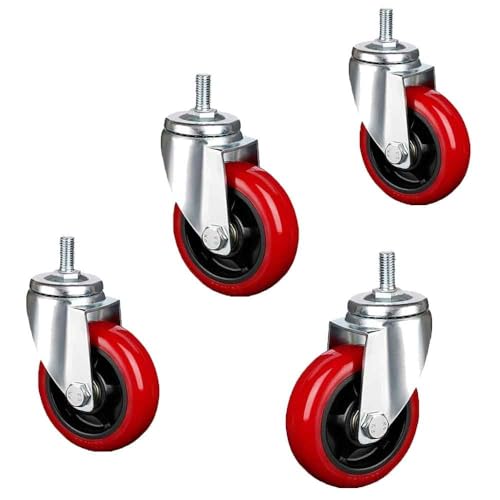 Roues de chariot robustes et roulettes pivotantes de 12,7 cm avec frein M12