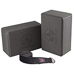 Clever Yoga Blocks & Strap - Lighweight Foam Yoga Blocks 2 Pack with 8ft Cotton Yoga Strap Set Kit for Beginners & Pros, Accessories & Equipment for Women & Men