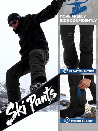 Pantalones impermeables con aislamiento para nieve FREE SOLDIER hombre negro XXXL 5