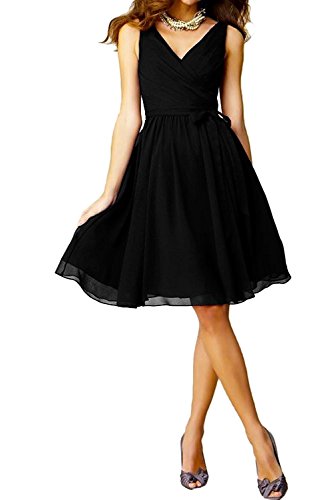 La_mia Braut Anmutig Schwarz Kurzes Brautjungfernkleider Abendkleider Partykleider Festlichkleider Cocktailkleider Mini-34 Schwarz Cover