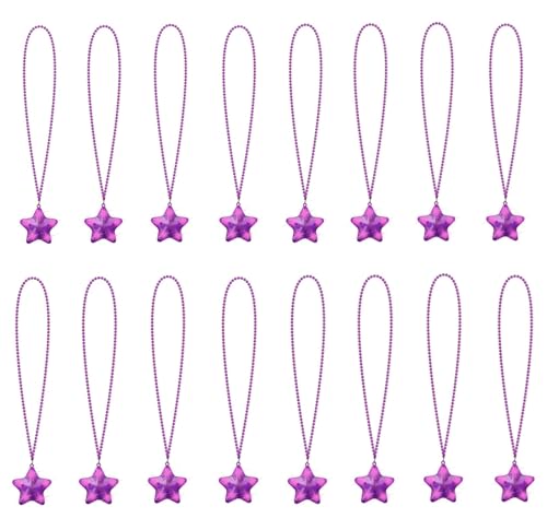 U-MOJOK 16 Pack Purple Light Up Necklaces Flashing Star Bead Necklaces Glow In The Dark Party Supplies for Weddings Birthday Valentines Mardi Gras July 4th Halloween Christmas by U-MOJOK - Used condition - US$18.14