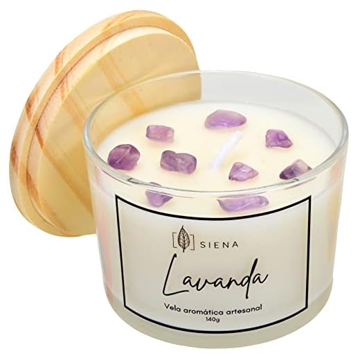 Siena Velas - Vela Aromática de Lavanda com Ametista