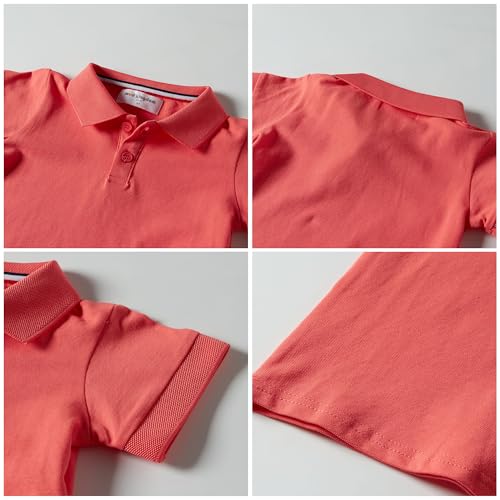 Image of Mud Kingdom Boys Polo Shirt Short Sleeve School Uniform Pique Polo Summer