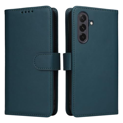Samsung Galaxy A26 5G �E�H���b�g�P�[�X�ƌ݊�������A�J�[�h�z���_�[/���X�g�X�g���b�v�t�����O���\�ȃo�b�N�P�[�X�A���C�X�^���h�t��PU���U�[�t���b�v�t�H���I�P�[�X�A�ϏՌ��d�b�J�o�[(Green)
