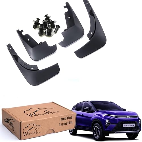 Image of WolkomHome Mud Flap Compatible with Nexon Facelift 2023 - Durable Splash Guards for Car Exterior Protection