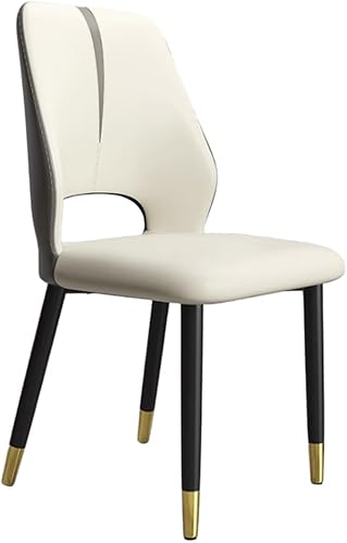 Miniatura 15 de YVYKFZD Juego de sillas de comedor de cuero, silla de comedor con respaldo curvado y patas de metal, sillas de cocina tapizadas, silla de sala de