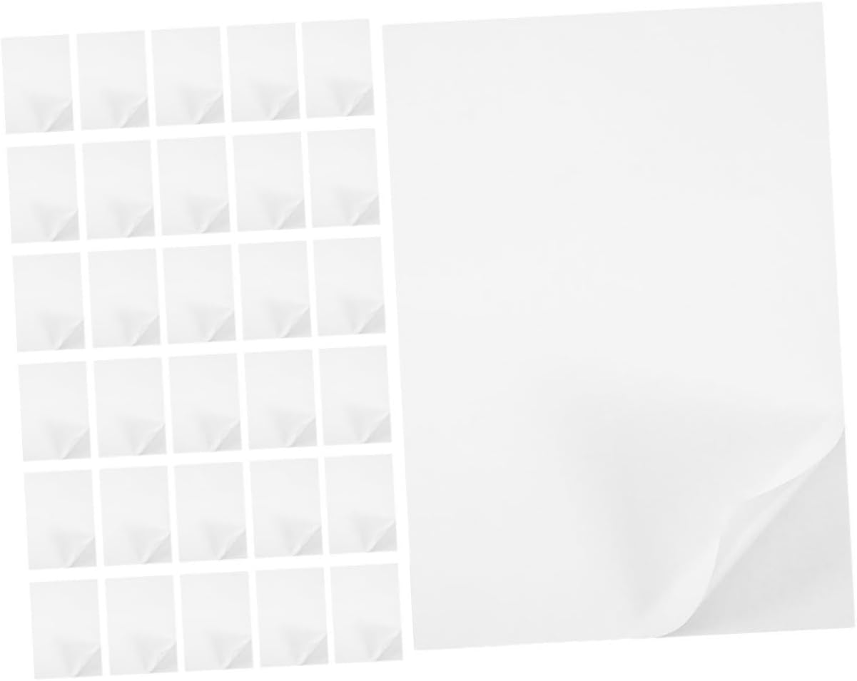 VILLCASE 100sheets Blank Sticker Paper Self-adhesive Writing Paper Printer Writable Cardboard Lightweight Easy to Carry