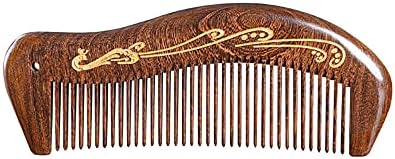 Sandalwood Wooden Hair Comb Handmade Wooden Comb Sandalwood Anti-Static Hair Comb Fine Tooth Hair Combs for Men Women Kids Beard Comb Good gift (Canary Peacock)
