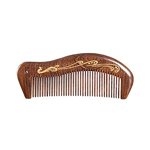 Sandalwood Wooden Hair Comb Handmade Wooden Comb Sandalwood Anti-Static Hair Comb Fine Tooth Hair Combs For Men Women Kids Beard Comb Good Gift (Canary Peacock) #TOP17