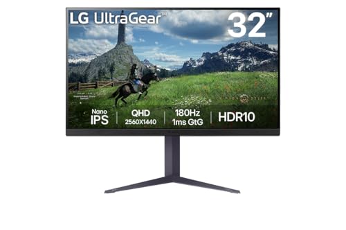 LG Ultragear™ 32GS85Q-B.AEU Ecran PC Gaming 32' - Dalle IPS résolution QHD (2560x1440), 1ms 180Hz, HDR 10, DCI-P3 98% (CIE1976), AMD FreeSync, Compatible NVIDIA G-Sync
