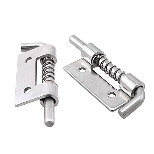 Zrm&E 4Pcs 304 Stainless Steel Flat Pin Hinge Spring Latch Movable Spring Bolt Hinge Distribution Cabinet Box Upper And Lower Door Shafts For Cabinet Door #TOP3