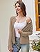 OmicGot Women's Long Sleeve Cardigan Sweaters Casual Open Front Button Down Knit Shrugs Sweater Camel Heather L
