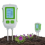 Tolesum Misuratore di umidità del Terreno 5 in 1 - Tester Digitale per PH, Fertilità, Temperatura e Luce - Display LCD Retroilluminato per Piante, Giardino e Fattoria
