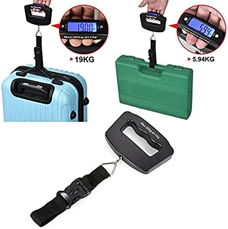 Handheld Portable Digital Luggage Scale with Grip - Travel Portable Electronic Weighing Suitcase and Bag - Black (50Kg Digital Luggage Scale with Grip)