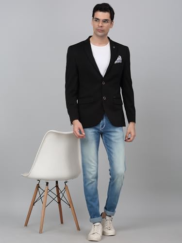 Image of Cantabil Self Design Full Sleeves Notch Lapel Casual Blazer for Men | Casual Blazer for Men | Men Blazer for Casual (P MBZC00069)