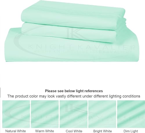Image of King Bedsheet 100% Egyptian Cotton - 400 Thread Count Sheet Set - Includes 1 Flat Sheet & 2 Pillowcases - Durable, Breathable, Luxury Feel, Hotel Style - Aqua Blue Solid
