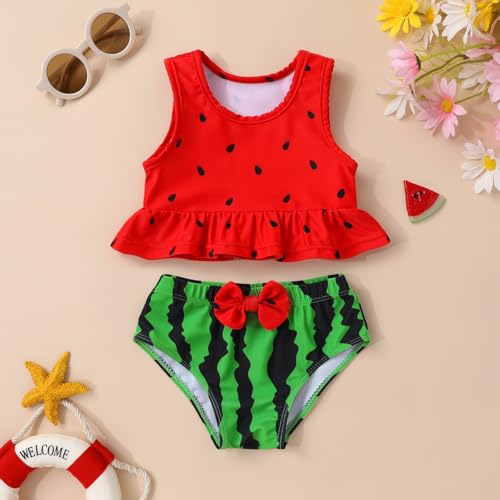 Toddler Swimsuit Baby Girl Sleeveless Ruffle Flamingo Swimwear Two Pieces Bikini Set Kids Beachwear4