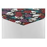6 Pack Accordion File Organizer Sugar Skull Flowers File Folder with Snap Letter Size for Home Work Office Supplies