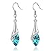 Angel Teardrop Womens Silver Swarovski Elements Crystal Bangle Bracelet earring necklace