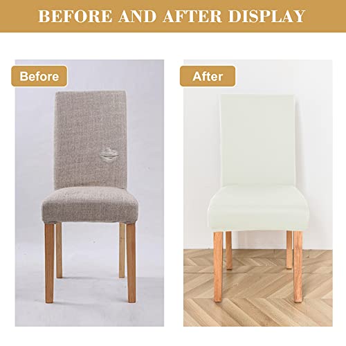 Jin Le Dining Chair Covers Set Of 2 Beige, Xl/Oversized Stretch Parson Chair Slipcover Chair Covers For Dining Room Protector Cover Washable Kitchen Chair Cover For Hotel, Wedding, Banquet, Restaurant #TOP5