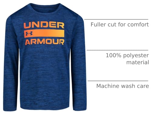 Image of Under Armour Boys' Long Sleeve Logo Graphic T-Shirt, Lightweight & Breathable, Relaxed Fit