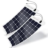 ExpertPower 2 Pieces 100W Flexible Solar Panel| High-Efficiency Module with Monocrystalline Maxeon Solar Cells for RV, Boat, Camping and Generator Charging Applications