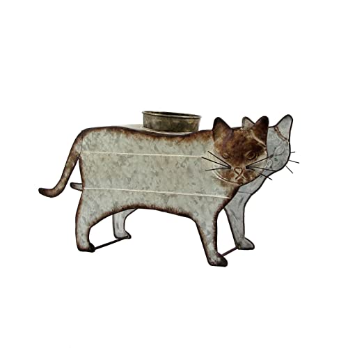 Zaer-Ltd-Galvanized-Farm-Animal-Planter-in-Assorted-Styles-Cat Zaer Ltd Galvanized Farm Animal Planter in Assorted Styles Cat