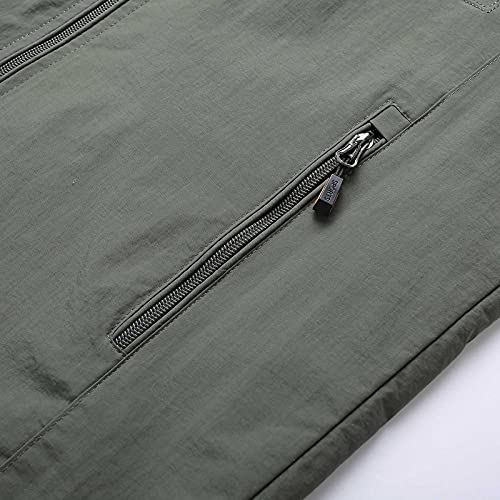 Dinnesis Outdoorjas voor heren, winterjas, lichte windbreaker, opstaande kraag, bomberjack, vrije tijd, tussenjas, warme winterparka met capuchon, heren, ritssluiting, cargojas, blouson winterjas - Image 4