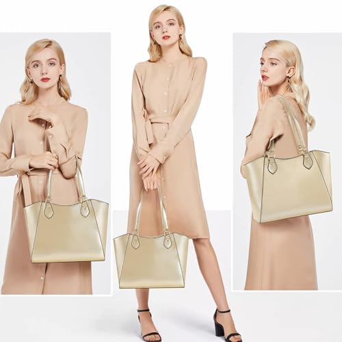 Image of CHICAROUSAL Tote Handbags Purses for Women PU Leather Womens Shoulder Bag | Large Tote Bag for Women, Shoulder Purse, Vegan Leather Purses for Women, Women's Handbags