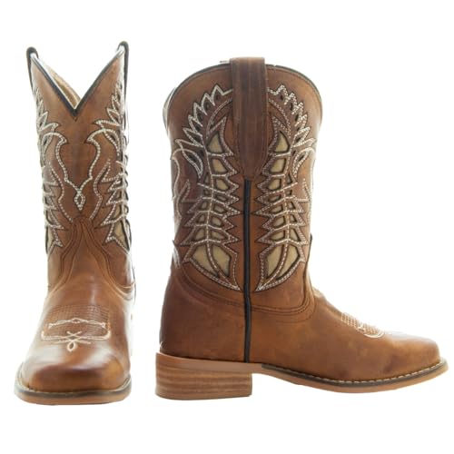 Soto Boots Kid's Square Toe Boots, Geniune Leather Kid's Cowboy Boots, Toddler Western Boots, K3007 (,)2