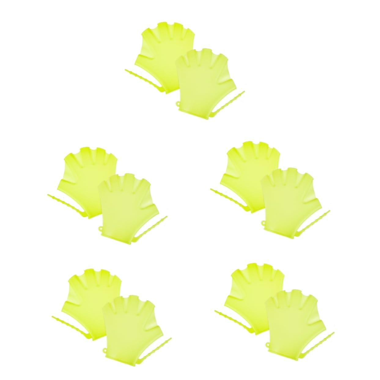Kisangel 5sets Nylon Swim Flippers Swimming Hand Protector Hand Paddles for Swimming Pool Gloves 2pcs*5