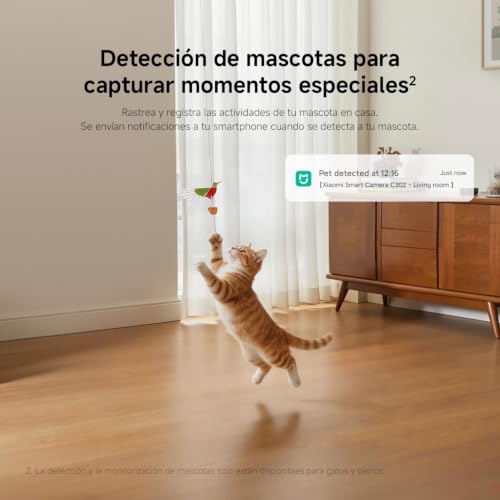 XIAOMI C302 Cámara Vigilancia WiFi Interior 2K 3MP 360°, Barrera Virtual - Imagen 5