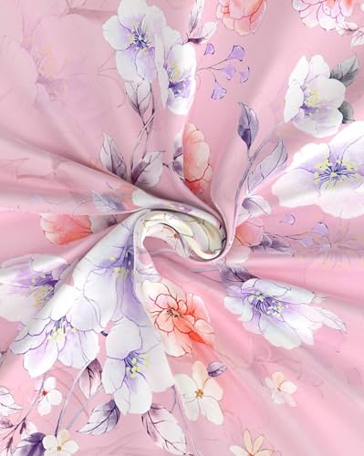Image of Portico New York Super King Size Flat Bedsheet with 2 Pillow Covers Facets (Pink)