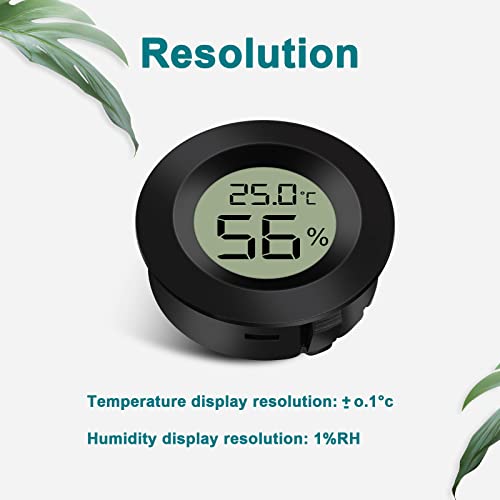 EEEKit 3 Pack LCD Digital Hygrometer Thermometer, Indoor Outdoor Feuchtigkeitsmesser, Luftfeuchtigkeitsmessgerät,Temperaturanzeige für Gewächshaus Keller Babyzimmer, Schwarz Rund