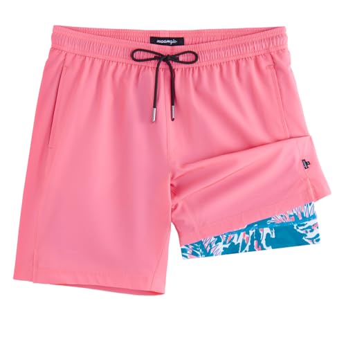 Image of maamgic Mens Swim Trunks with Compression Liner 7 Inch Inseam Mens Bathing Suit Quick Dry Swimming Trunks Swimsuit