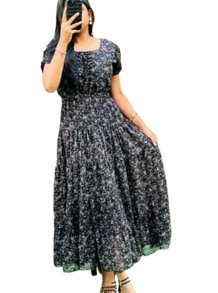 Image of Elegant Women's Georgette A-Line DressSS