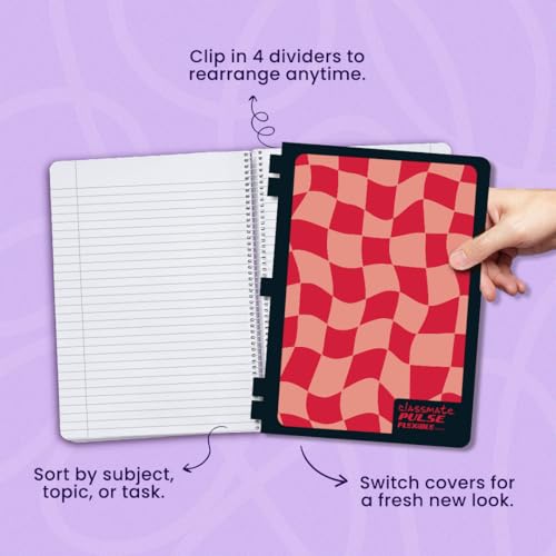 Image of Classmate Pulse Flexible 5 Subject A4 (29.7x21.0cm) Spiral Notebook |4 Interchangable Page separators|Single line|300 Pages